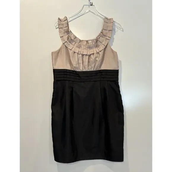 Jessica Howard Evenings‎ Champagne Black Sleeveless Dress Womens Size 16 - Picture 2 of 5